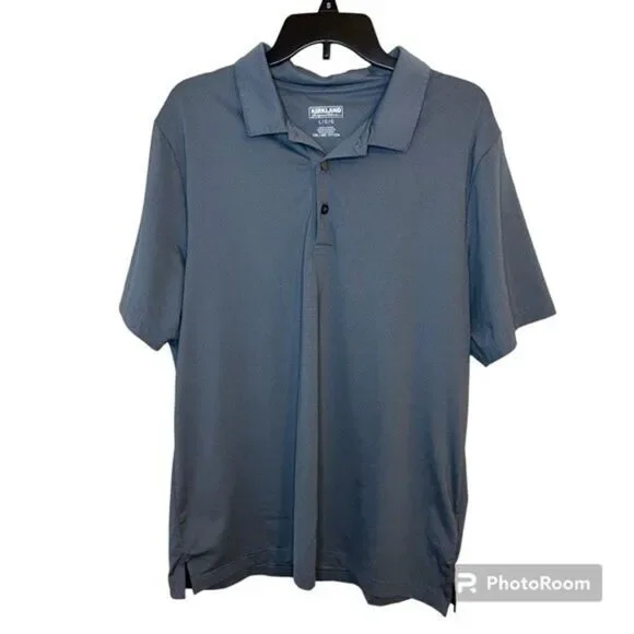 Kirkland Signature Men's Gray Performance Polo Size Large - Picture 1 of 6